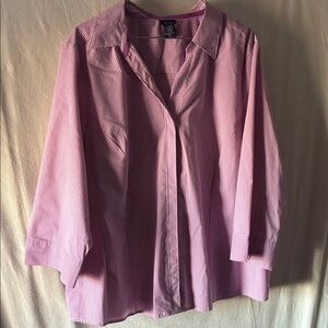 Basic Editions Purple Plaid Shirt